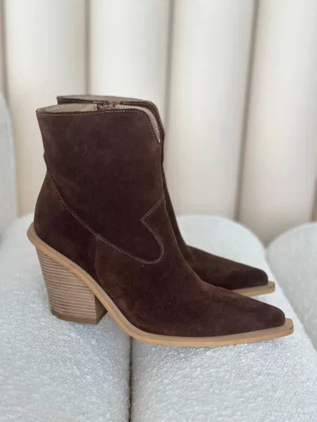 Замшевые ботильоны 105.store коричневые