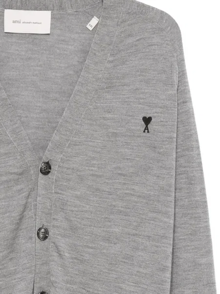 Cardigan Ami Paris cu decolteu în V gri