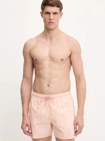 Плувни шорти Calvin Klein оранжево розово