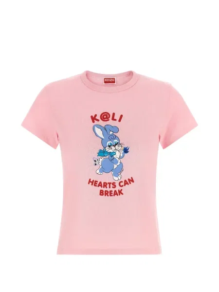 Tricou Kenzo cu imagine cu nervuri roz