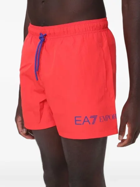 Παντελόνι κολύμβησης Ea7 Emporio Armani με σχέδιο με κορδόνι κόκκινο