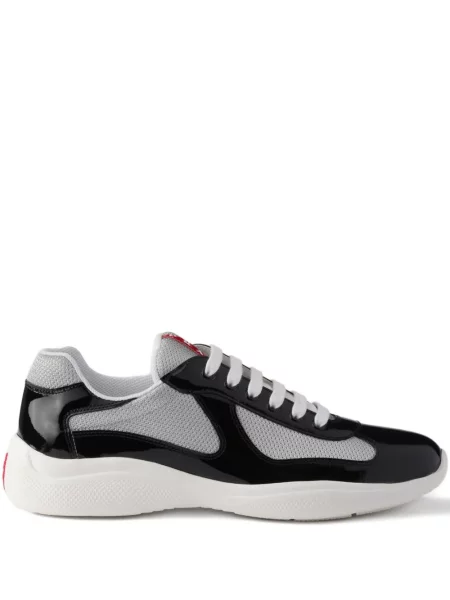 Sneakerși Prada Linea Rossa din piele negru