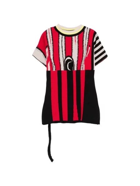 Dzianinowa koszulka Ottolinger w paski czerwona