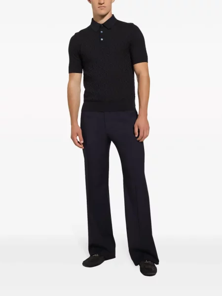 Dzianinowa koszulka polo Dolce And Gabbana niebieska