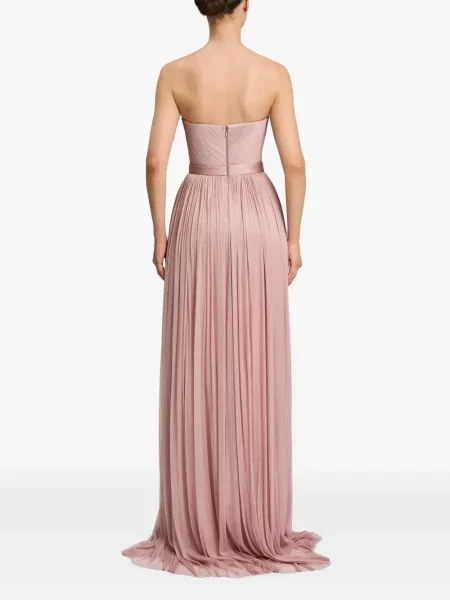 Rochie maxi Cristallini fără bretele roz