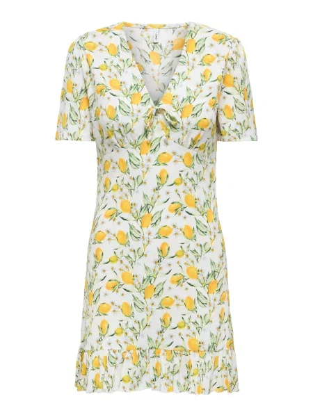 ONLY Obleka ONLMOLLY rumena / zelena / off-bela bela