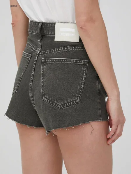 Džínové šortky Dr. Denim hladké high waist zelená
