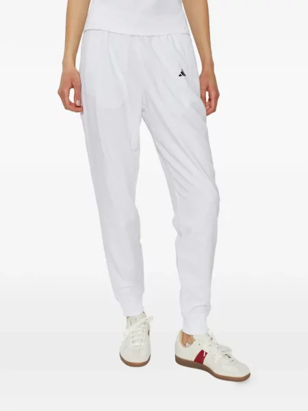 Pălărie Adidas cu dungi cu platformă din jerseu alb
