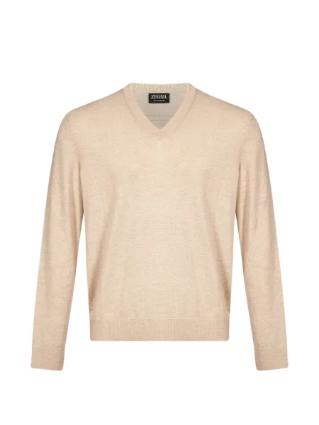 Sweter Zegna z kaszmiru z dekoltem w serek
