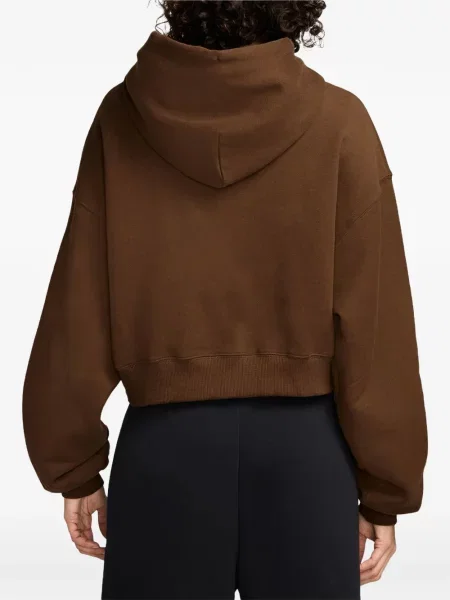 Fleecová oříznuté mikina Nike bílá