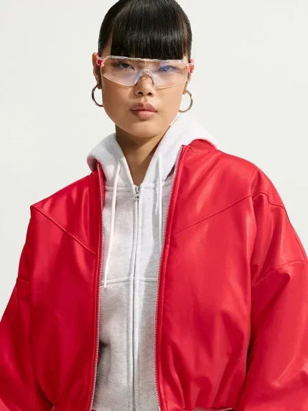 Nike Sportswear bomber dzseki női műbőrből Therma-FIT piros