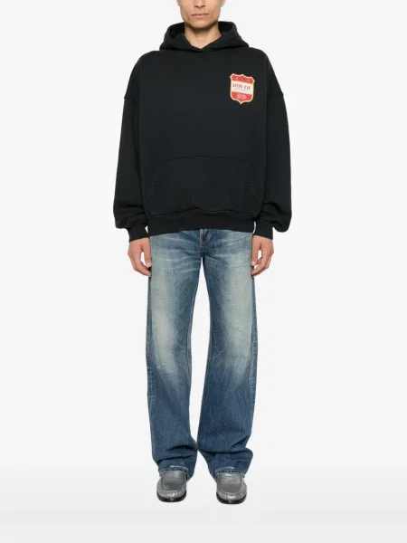 Hanorac cu glugă Rhude cu imagine negru