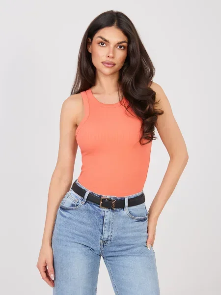 Top Sublevel fără mâneci portocaliu