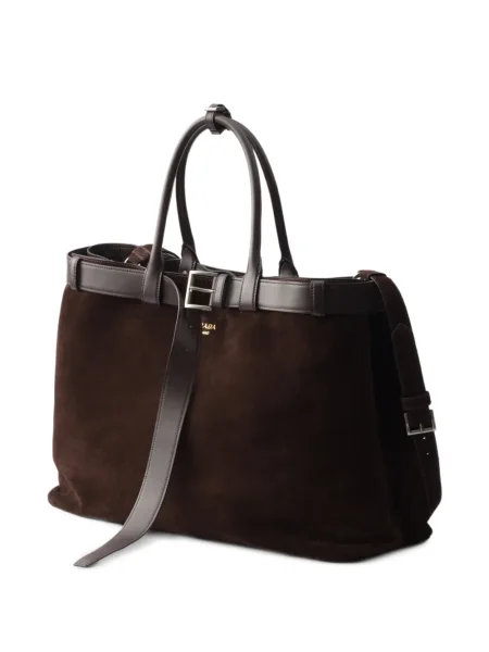 Semišová taška Prada hnědá