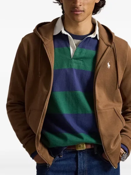 Scurt șapcă Polo Ralph Lauren cu broderie din jerseu maro