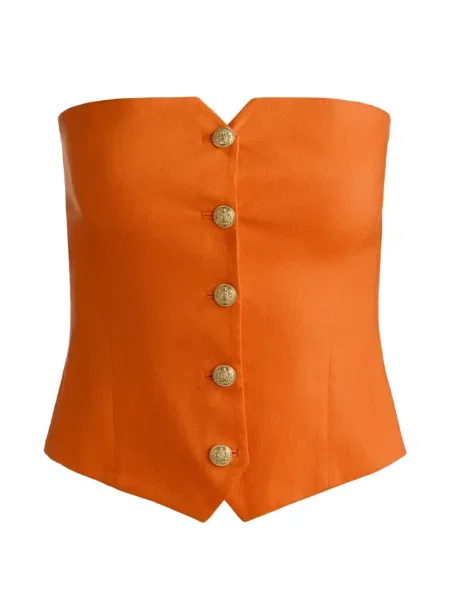 Top Alice + Olivia fără bretele portocaliu