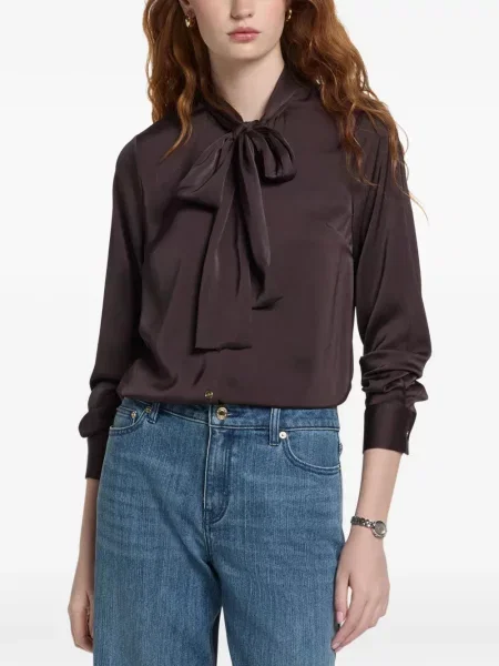 Bluză Michael Kors din satin maro