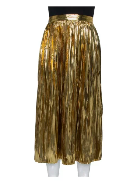 Fusta plisata Mes Demoiselles plisată până la genunchi galben