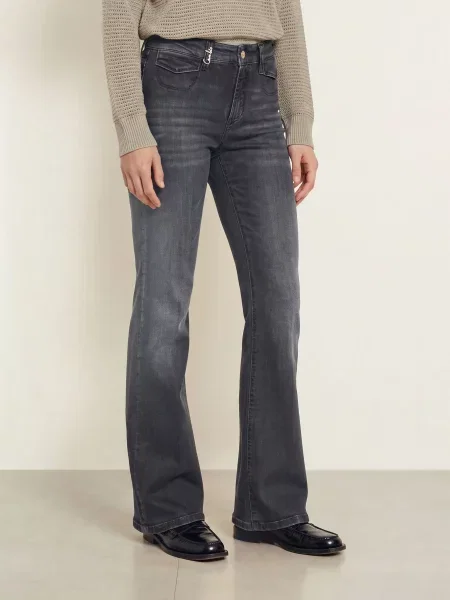 Cambio Jeansy Flared Fabienne schwarz