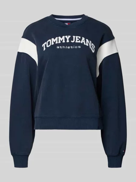 Bluza o pudełkowym kroju z mieszanki bawełny model ‘VARSITY CREW’ Tommy Jeans
