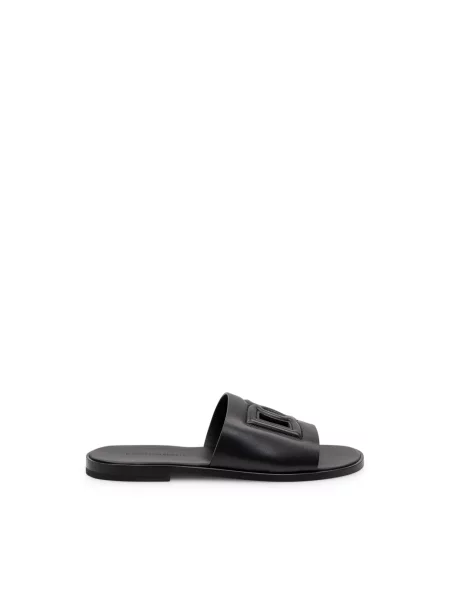 Klapki Dolce And Gabbana skórzane czarne