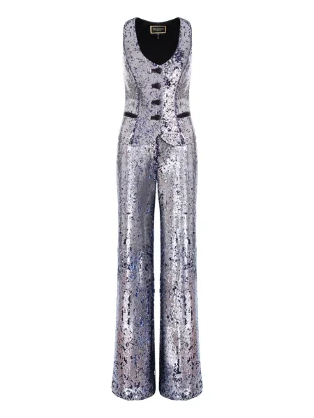 Pantaloni Mitiliane Couture cu paiete argintiu