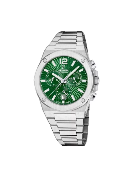 FESTINA Analogové hodinky Chronograph Vallée Swiss Made' zelená
