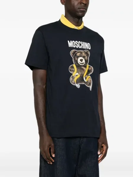 Ursuleț de pluș tricou Moschino cu imagine albastru