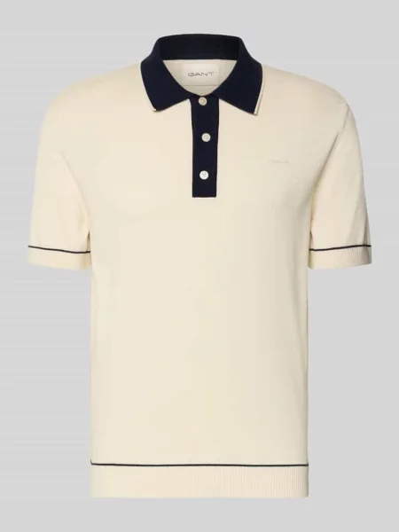 Koszulka polo o kroju slim fit z wyhaftowanym logo Gant białe