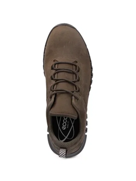 Sneakerși Ecco cu șireturi din nubuc maro