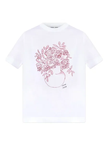 Tricou Samsøe Samsøe cu model floral cu imagine alb