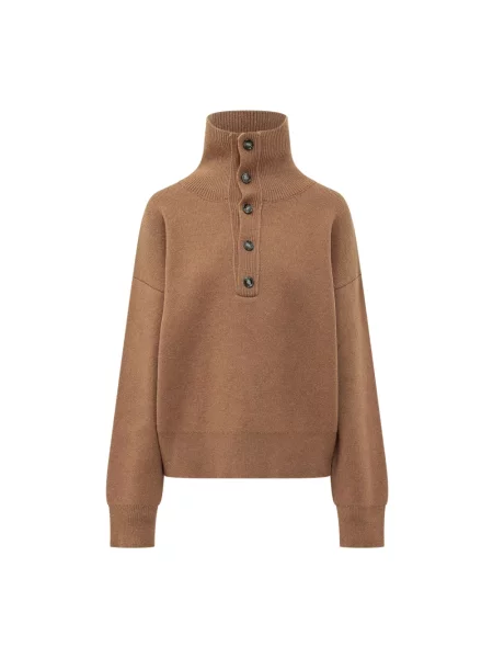 Sweter Ami Paris wełniany brązowy