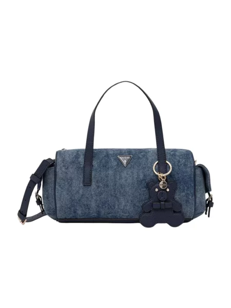 Guess torebka crossbody jeansowa KASSIE niebieska