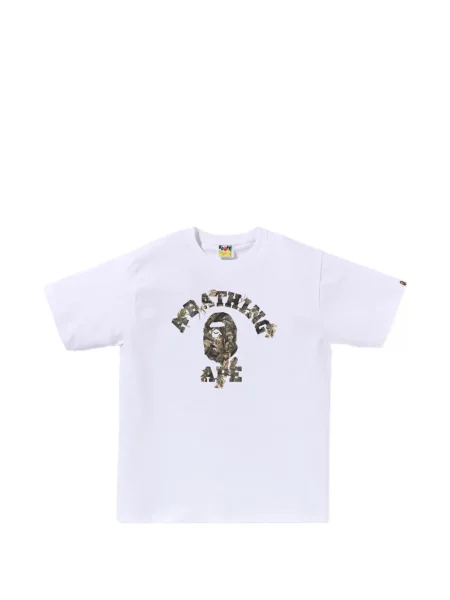 Tricou A Bathing Ape® cu imagine cu model camuflaj alb