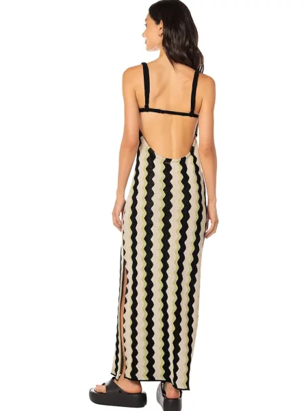 Maaji rochie de vară cu Desert Strips Amaranto negru