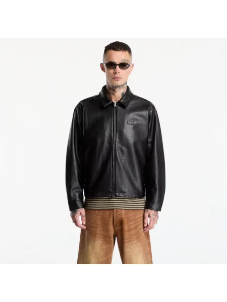Jachetă Obey Workman PU Jacket Black L negru