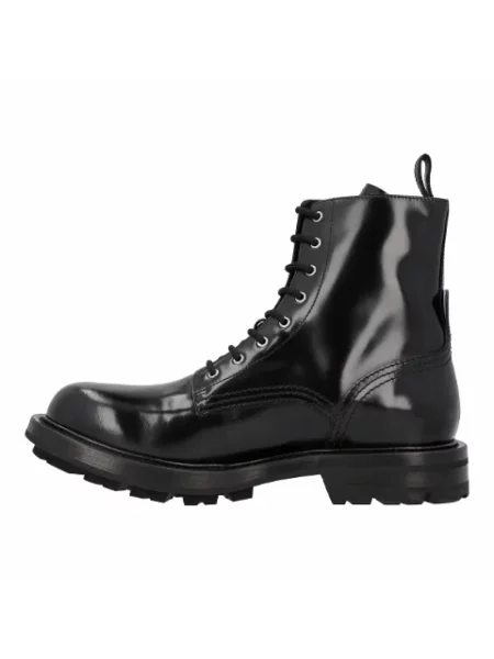 Botki Alexander Mcqueen skórzane czarne