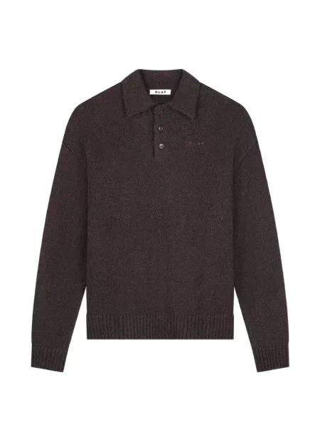 Lung tricou polo Olaf maro