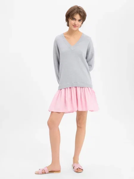 Liu Jo Collection sukienka z dzianiny Kobiety drobna dzianina szary|różowy jednolity S szara