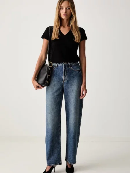 Armani Exchange tricou basic pentru femei din cu negru