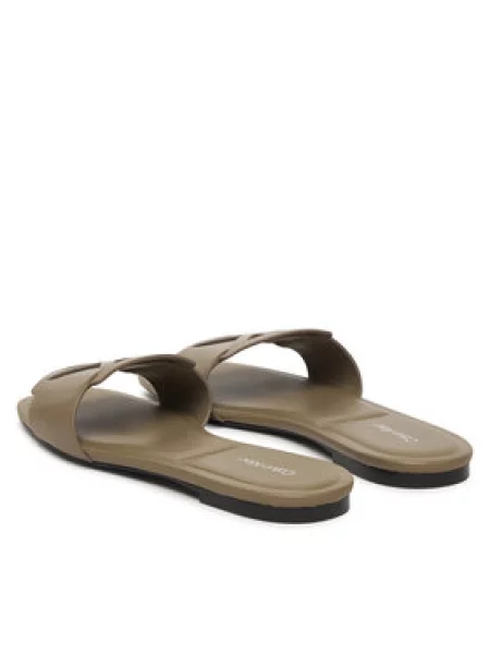 Šľapky Calvin Klein Square Flat Sandal Emblem béžová