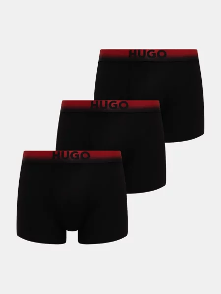 HUGO priliehavé boxerky pánske s modalom TRUNK TRIPLET SPRAY čierna