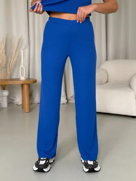 Штани палаццо Merlini бавовна/поліестер синій
