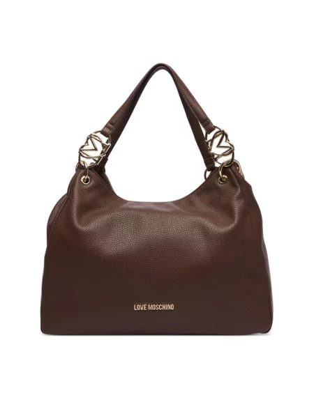 Love Moschino torebka shopper z imitacji skóry brązowa