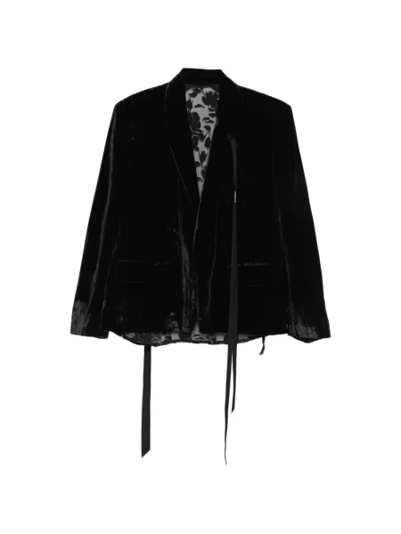 Geacă Ann Demeulemeester de catifea cu model floral negru