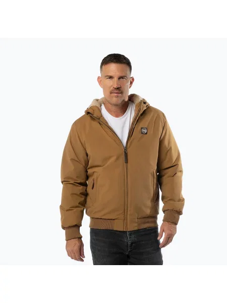 Мъжко зимно яке Pitbull Elkwood 3 Sherpa Hooded honey yellow жълто