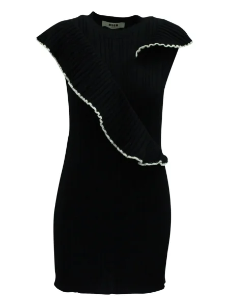 Dzianinowa mała sukienka mini Msgm garniturowa czarna