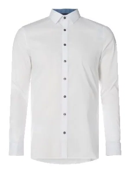 Koszula biznesowa o kroju super slim fit z popeliny Olymp No. Six biała