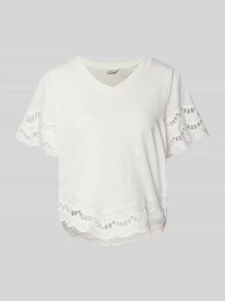 T-shirt z haftem angielskim model ‘PALORA’ B.young biała