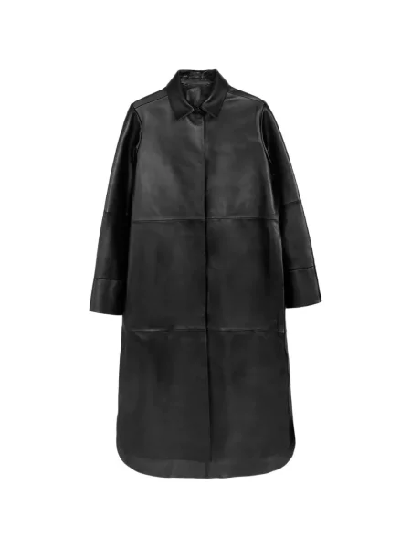 Palton Vera Wang din piele negru